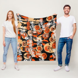 Cute & Scary Halloween Spooky vibes Fleecedecke