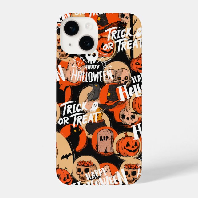  Cute & Scary Halloween Spooky vibes  iPhone 14 Hülle (Rückseite)