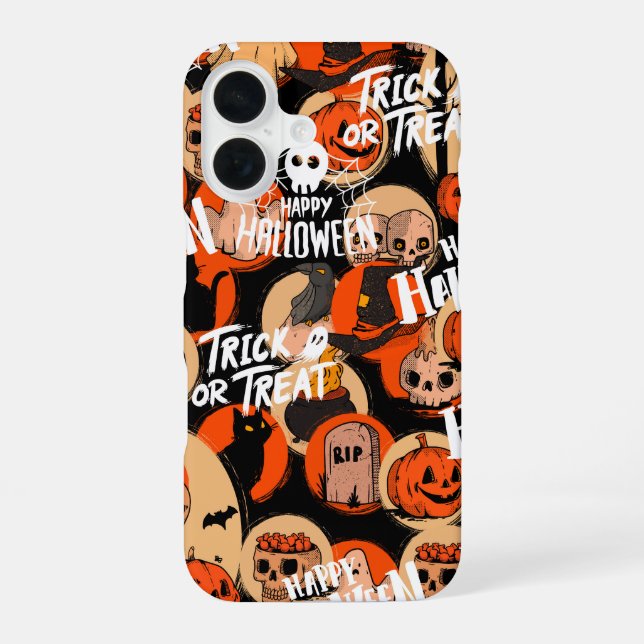  Cute & Scary Halloween Spooky vibes  iPhone 16 Hülle (Rückseite)
