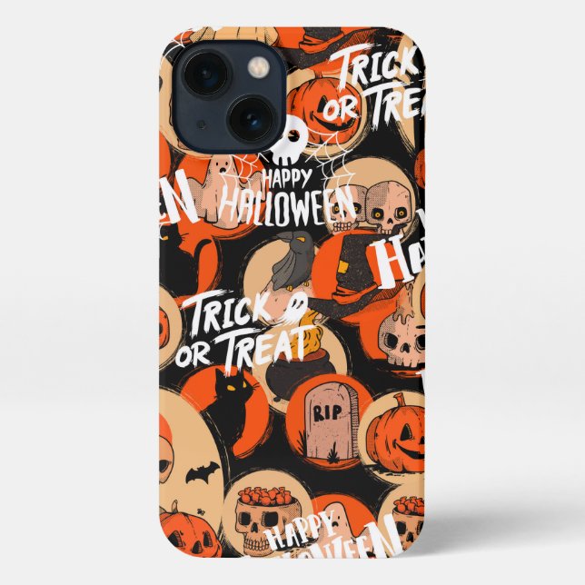  Cute & Scary Halloween Spooky vibes  iPhone Hülle (Rückseite)