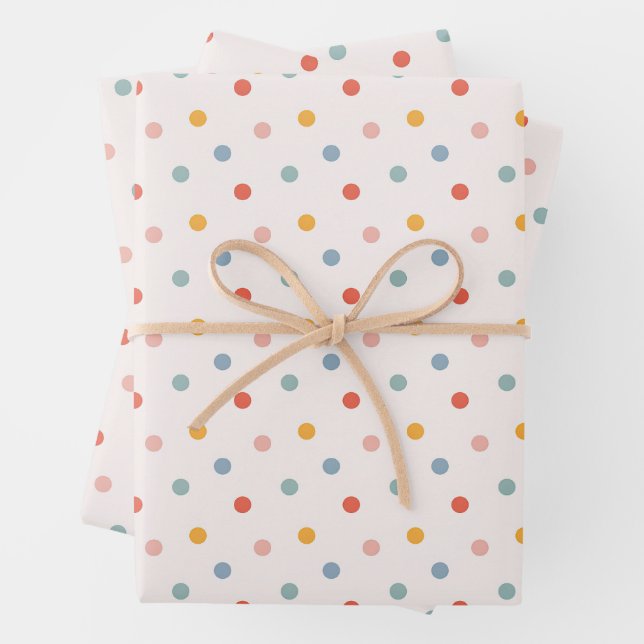Cute Scattered Mini Polka Dots Muted Terrazzo Spec Geschenkpapier Set (Beispiel)