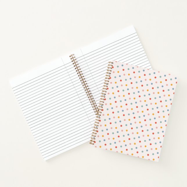 Cute Scattered Mini Polka Dots Muted Terrazzo Spec Notizbuch (Innenseite)