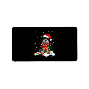 Cute Schnauzer Christmas Adressaufkleber