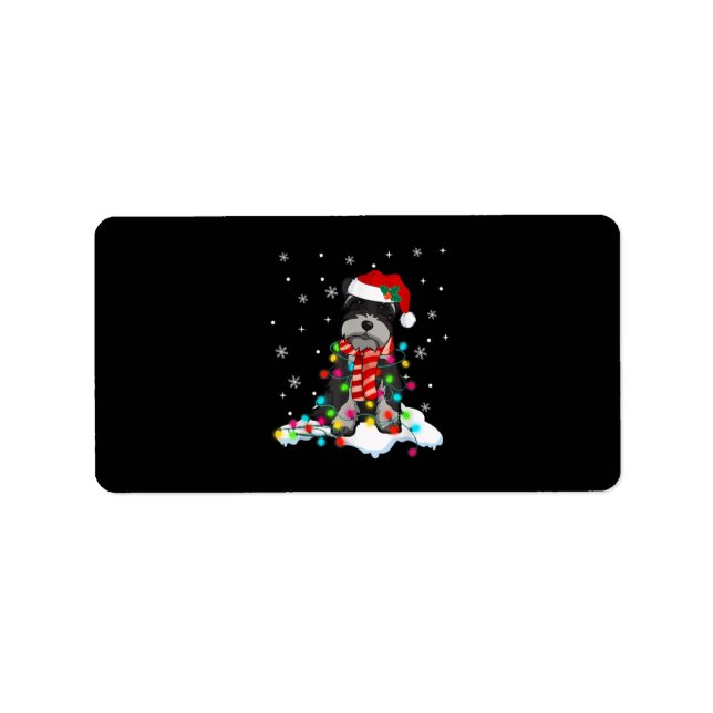 Cute Schnauzer Christmas Adressaufkleber (Vorne)