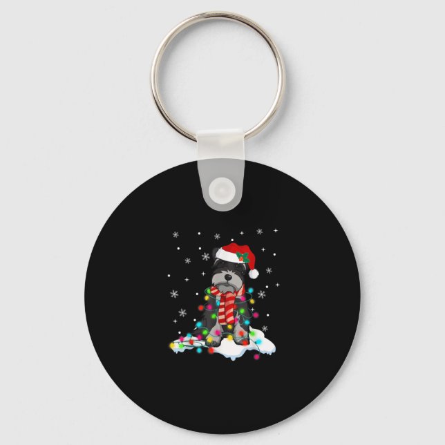 Cute Schnauzer Christmas Schlüsselanhänger (Vorderseite)