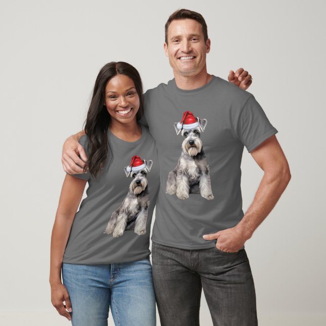 Cute Schnauzer Dog Lover Funny Christmas T-Shirt (Unisex)