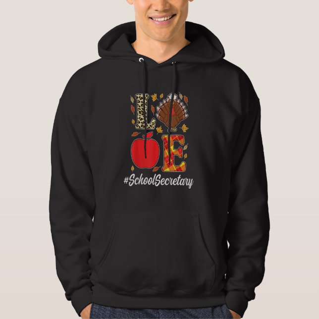 Cute School Secretary Thanksgiving Outfit With Tur Hoodie (Vorderseite)