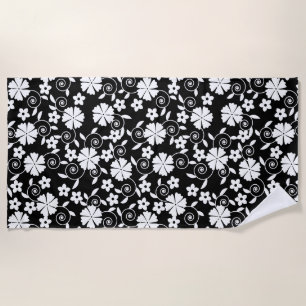 Cute schwarze weiße Blumen Muster LifeProof iPhone Strandtuch