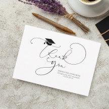 Cute Script Calligraphy Graduation Thank You