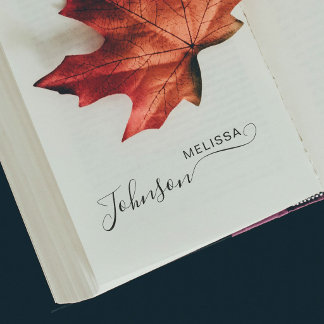 Cute Script Font Custom Signature Name Business Gummistempel