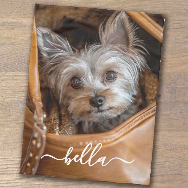 Cute Script Pet Photo Fleecedecke (Von Creator hochgeladen)