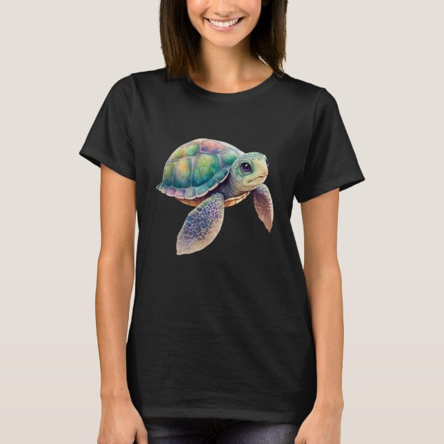 Cute Sea Turtle Graphic T-Shirt (Vorderseite)