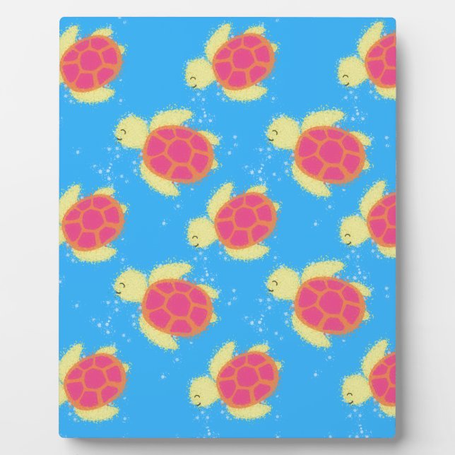 Cute Sea Turtle Pattern Fotoplatte (Vorderseite)