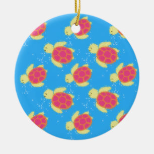 Cute Sea Turtle Pattern Keramik Ornament