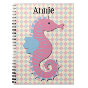 Cute Seahorse Nom personnel Carnet Journal