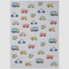 Cute Service Vehicles Seidenpapier