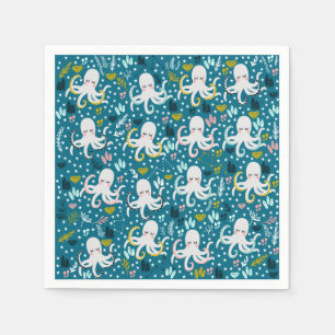 Cute serviette en papier octopus