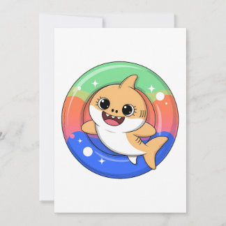 Cute Shark Baby With Float | Kids Einladung