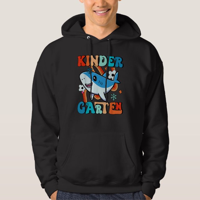 Cute Shark Hello Kindergarten First Day Of School Hoodie (Vorderseite)