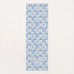 Cute Shark Motif nom personnalisé tapis de yoga