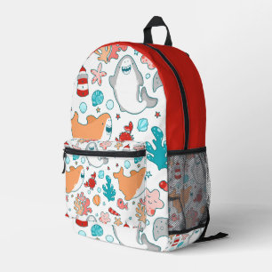 Cute Shark Pattern Bedruckter Rucksack
