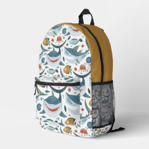 Cute Shark Pattern Bedruckter Rucksack