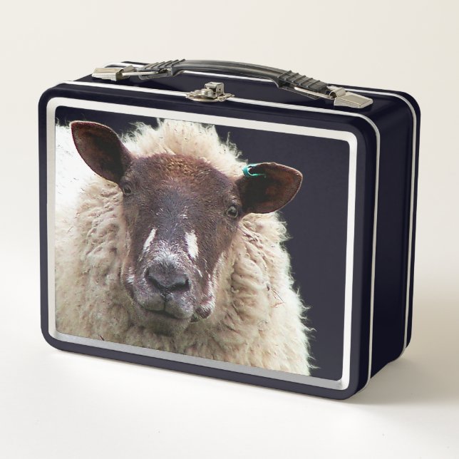CUTE SHEEP METALL BROTDOSE (Vorderseite)