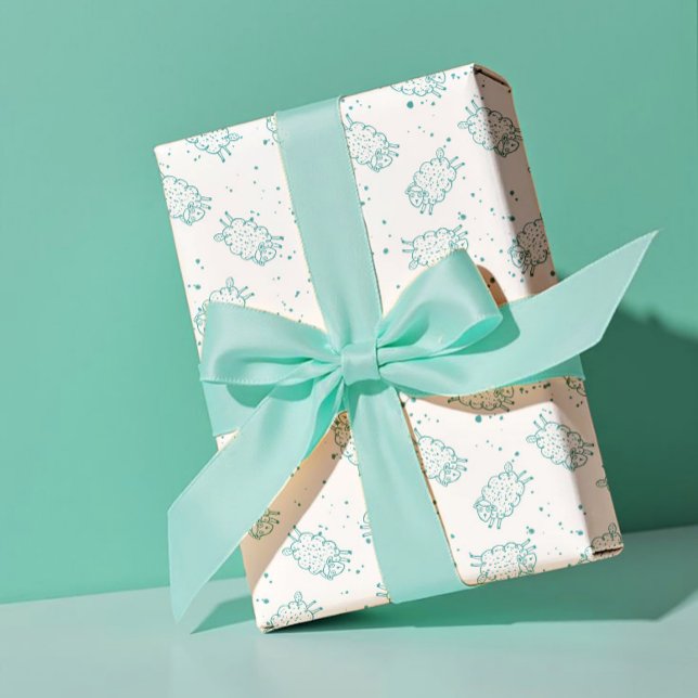 Cute Sheep – Whimsical Seamless Pattern Geschenkpapier Set (Von Creator hochgeladen)