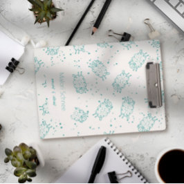 Cute Sheep – Whimsical Seamless Pattern Mini Klemmbrett