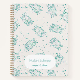 Cute Sheep – Whimsical Seamless Pattern Notizbuch