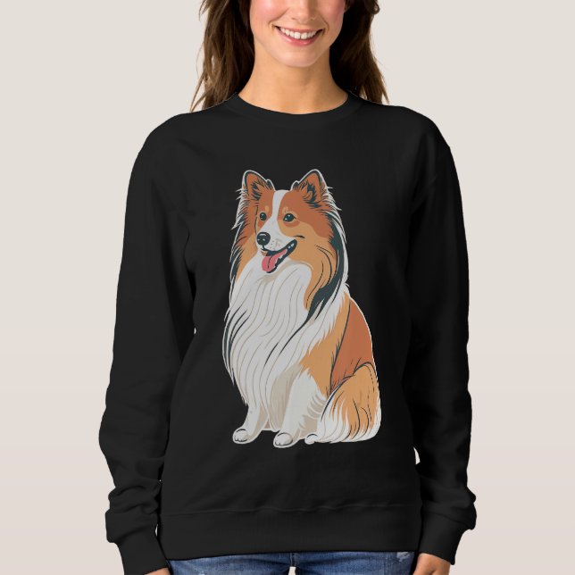 Cute Shetland Sheepdog Dog on Sheltie Sweatshirt (Vorderseite)