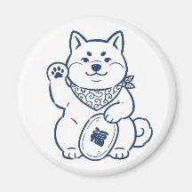 Cute Shiba Inu Maneki Neko Fridge Magnet