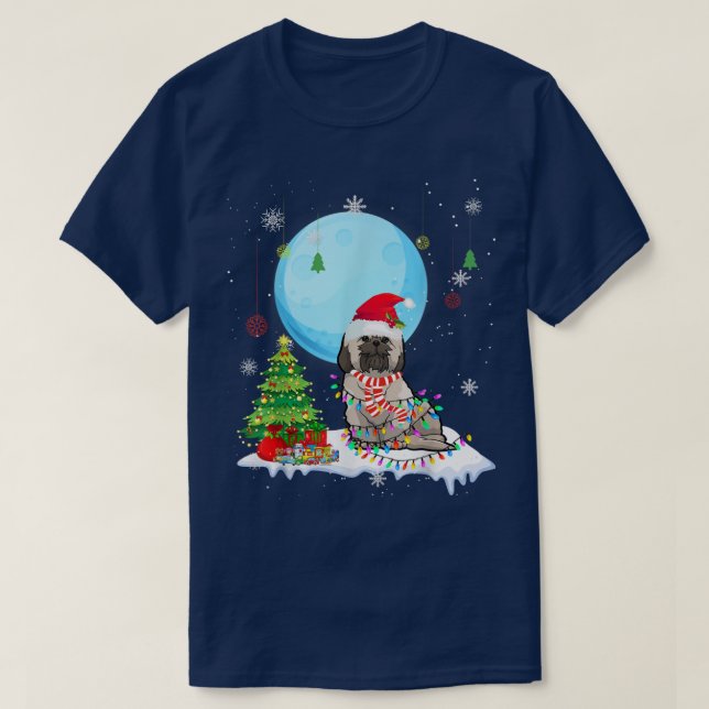 Cute Shih Tzu Christmas Dog Lights Lover Tee  (Design vorne)