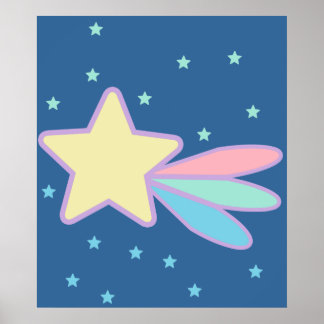 Cute Shooting Star Comet Poster