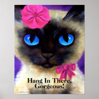 Cute Siamese Accroche Là Poster De Chat Peinture