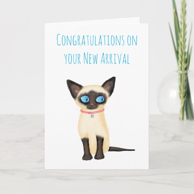 Cute Siamese chaton nouvelle carte (Devant)
