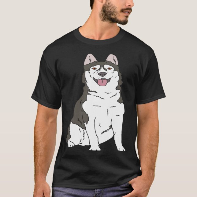 Cute Siberian Husky dog  Husky graphics T-Shirt (Vorderseite)