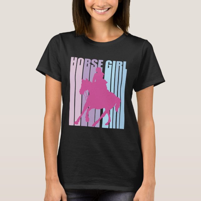 Cute Silhouette Horseback Rider Riding Funny Horse T-Shirt (Vorderseite)