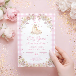 Cute Silly Goose Wildflower Girl Baby Shower Einladung