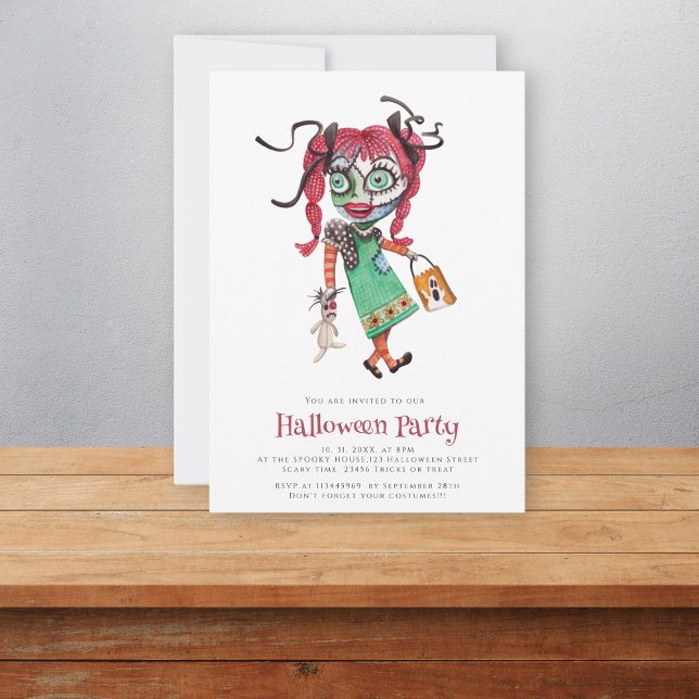 Cute simple aquarelle halloween Invitation (Créateur téléchargé)