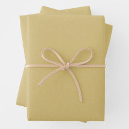 Cute simple butter yellow chambray effect geschenkpapier set