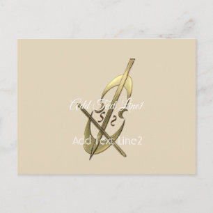 Cute Simple Chic Gold Cello Carte de remerciements