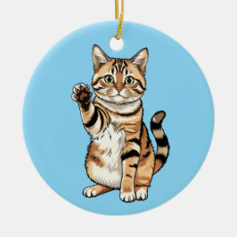 Cute simple design men cat lover keramik ornament