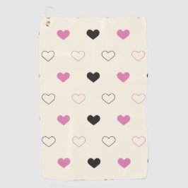 Cute Simple Heart Pattern Golfhandtuch