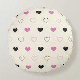 Cute Simple Heart Pattern Rundes Kissen