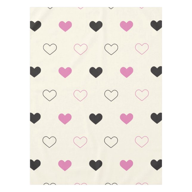 Cute Simple Heart Pattern Tischdecke (Vorderseite)