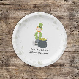 Cute Simple Leprechaun St. Patrick's Day Whimsical Pappteller