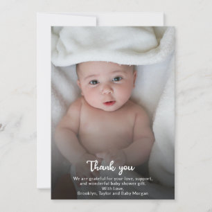 Cute Simple Merci Photo personnalisée Nouvelle dou