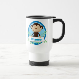 Cute Singe Personnalisé Voyage Coupe Mug