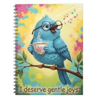 Cute Singing Blue Bird Spiral Photo Notebook   Notizblock